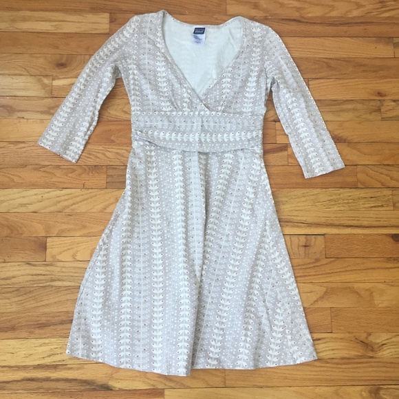 Sold - Patagonia Tan Floral Cotton Dress - Picture 4 of 5